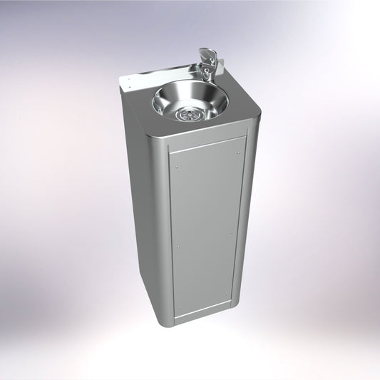 SS/6282-RUS Floor Standing Drinking Fountain with Push Button Water Bubbler