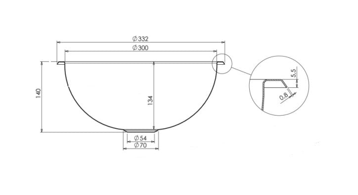 Inset Hemispherical Wash bowl