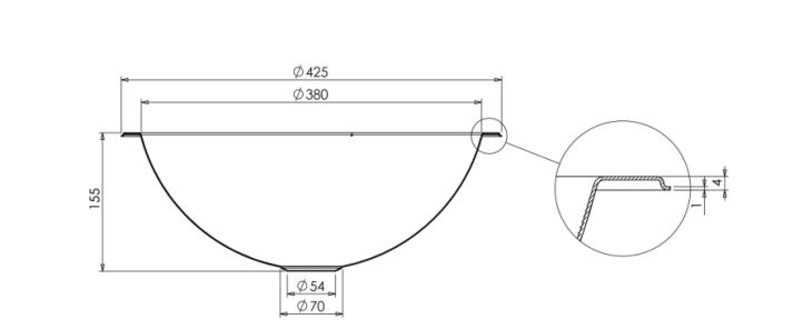 Inset Hemispherical Wash bowl