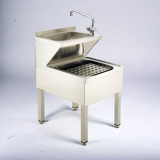 SS/BS6666/JBS/V 2 Tier Janitorial Cleaners Sink with Tap 500mm x 700mm