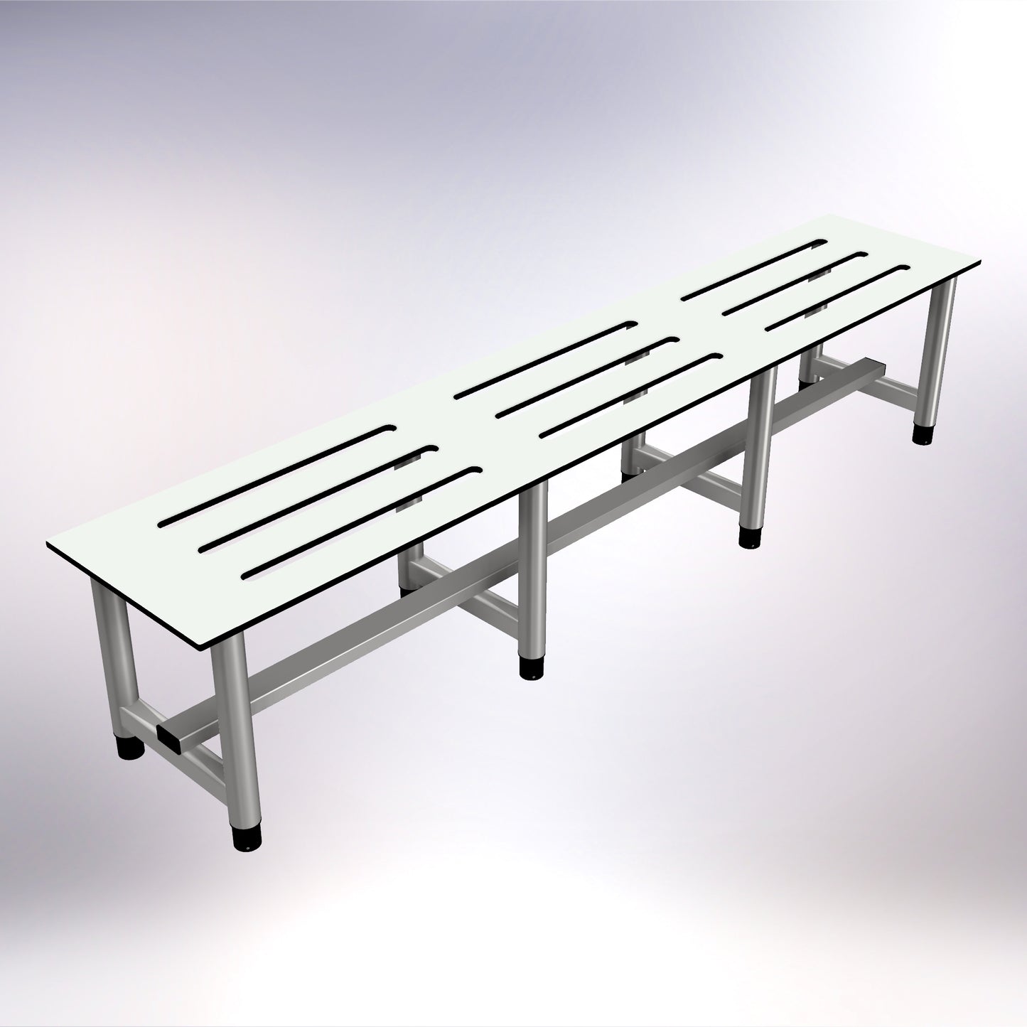 Changing Room Free Standing Bench Stainless Steel 2100mm