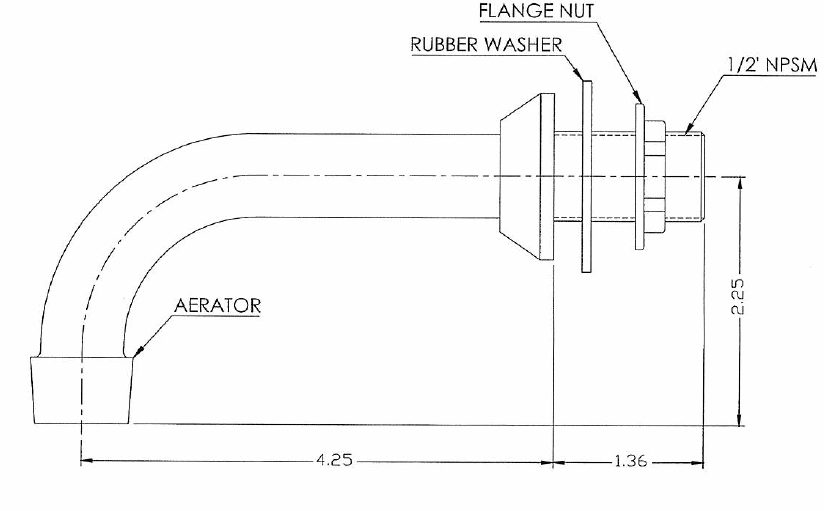 MSA/IS4DI-4 trough Bib Spout