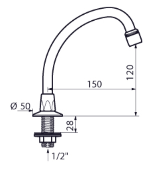 MSA/SWAN-MEC Swivel Basin Spout