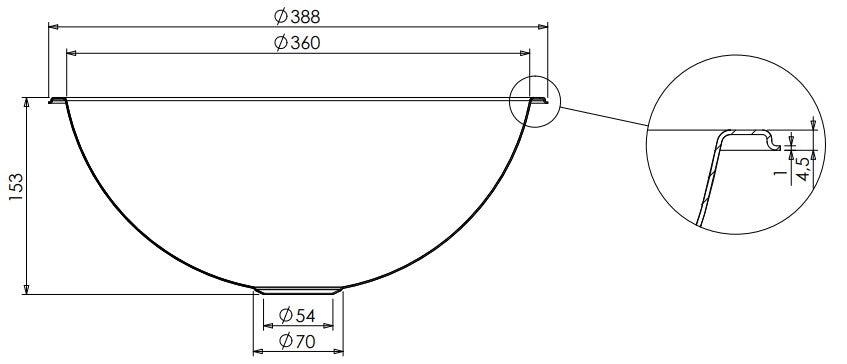 Inset Hemispherical Wash bowl