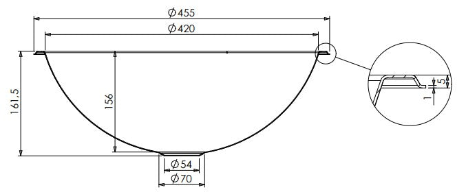 Inset Hemispherical Wash bowl