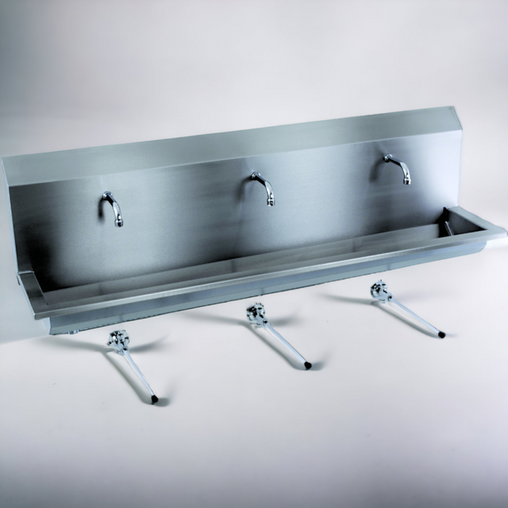 SS/FTA 2400mm High Back Wash Wash Trough – Saville Stainless