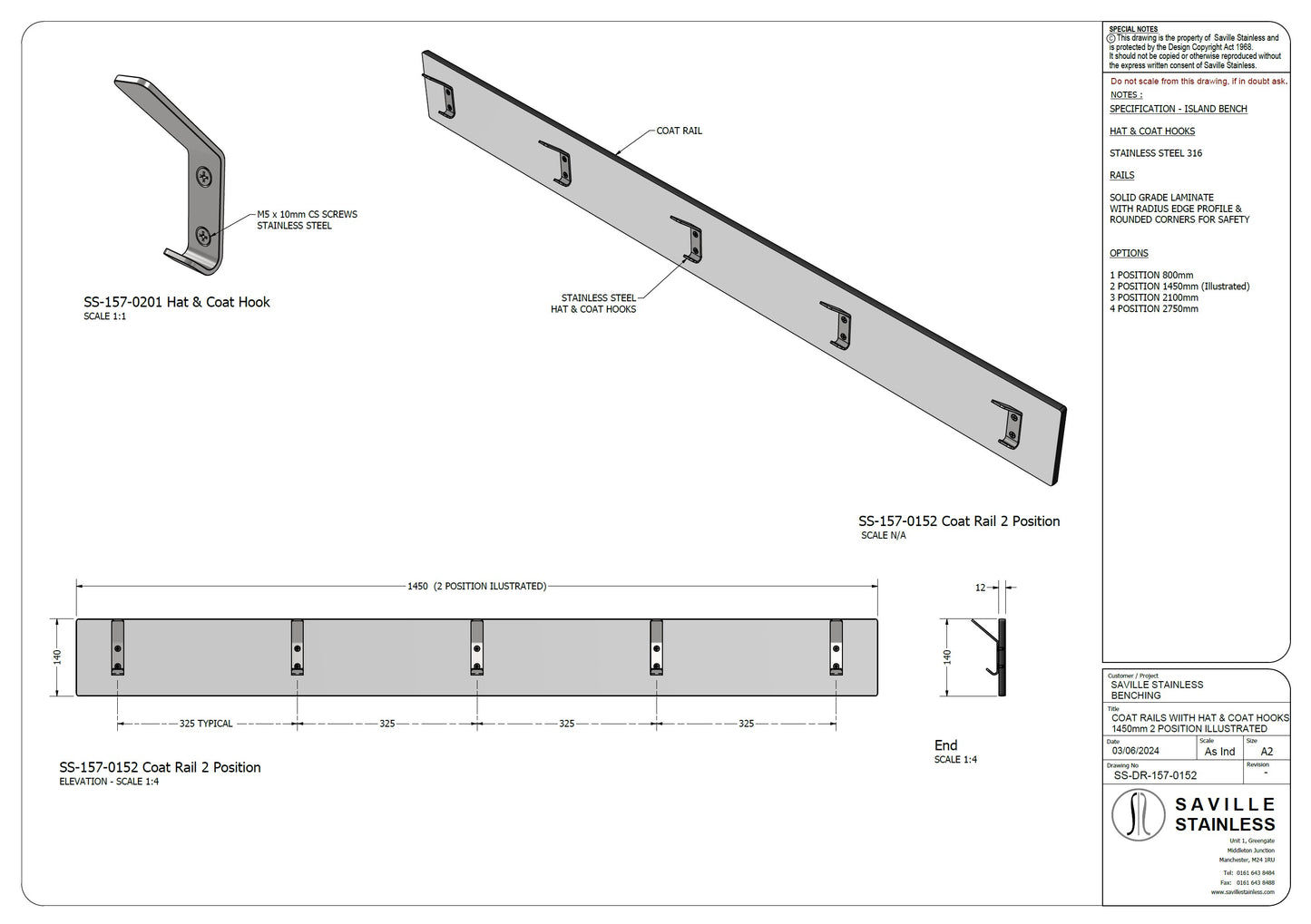 Changing Room Coat Hook Rails