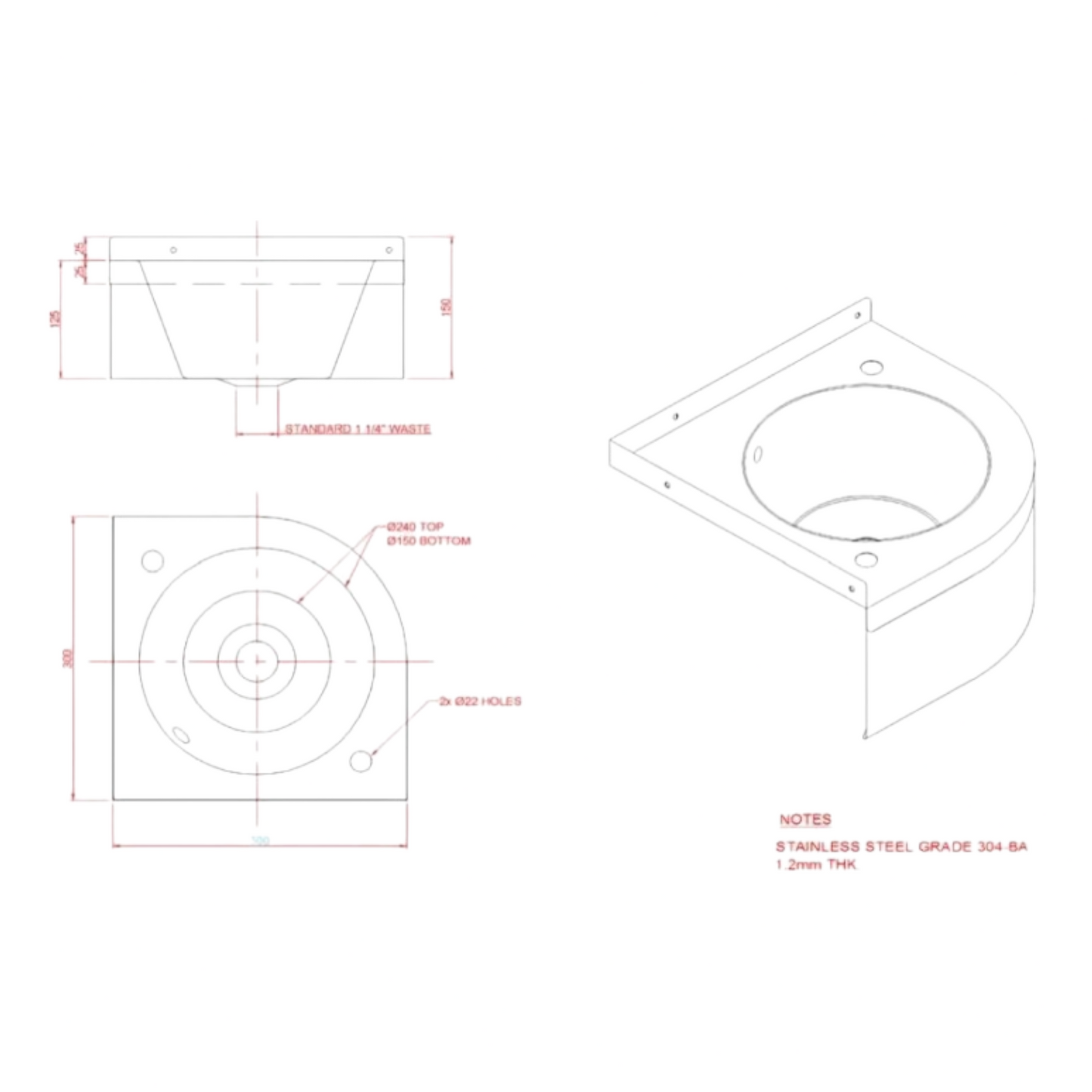 SS/CB5000 Wall Mounted Corner Wash Basin