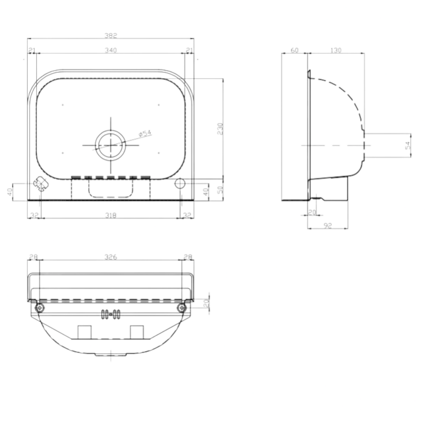 SS/WP10-WM Wall Mounted Wash Basin 380mm X 300mm