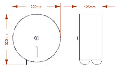 SS/PLJ41-MBS 320mm O/D Jumbo Toilet Roll Holder