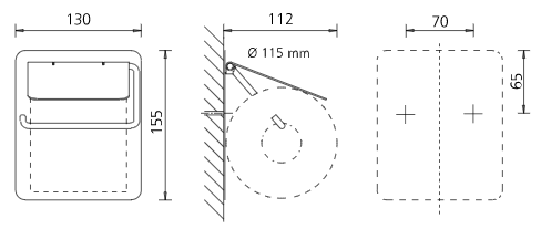 SS/TRUE1 Single Toilet Roll Holder